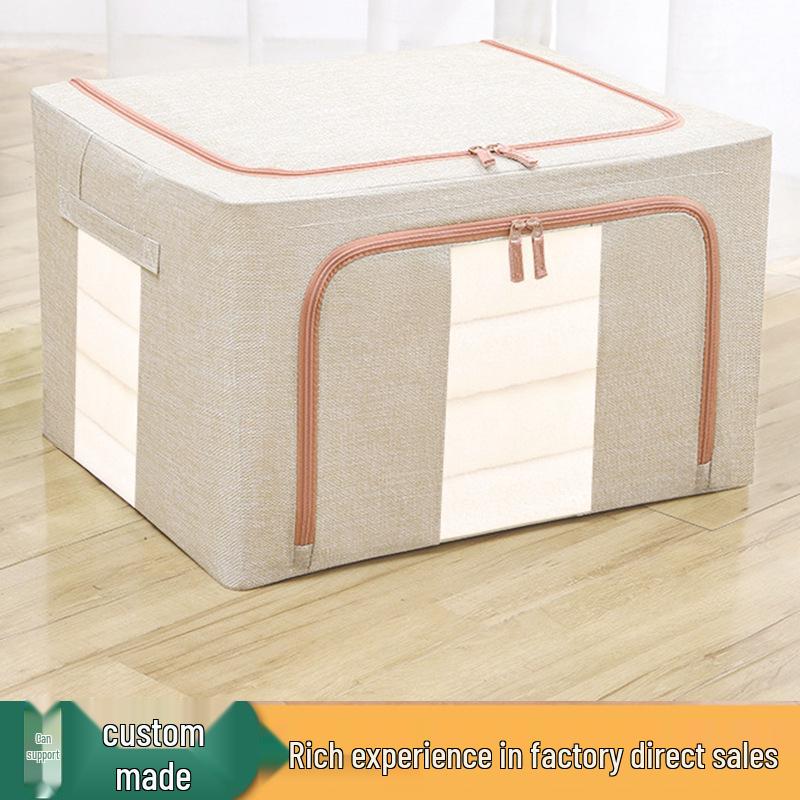 Foldable Steel Frame Multipurpose Quilt and Clothes Organizer with Transparent Window