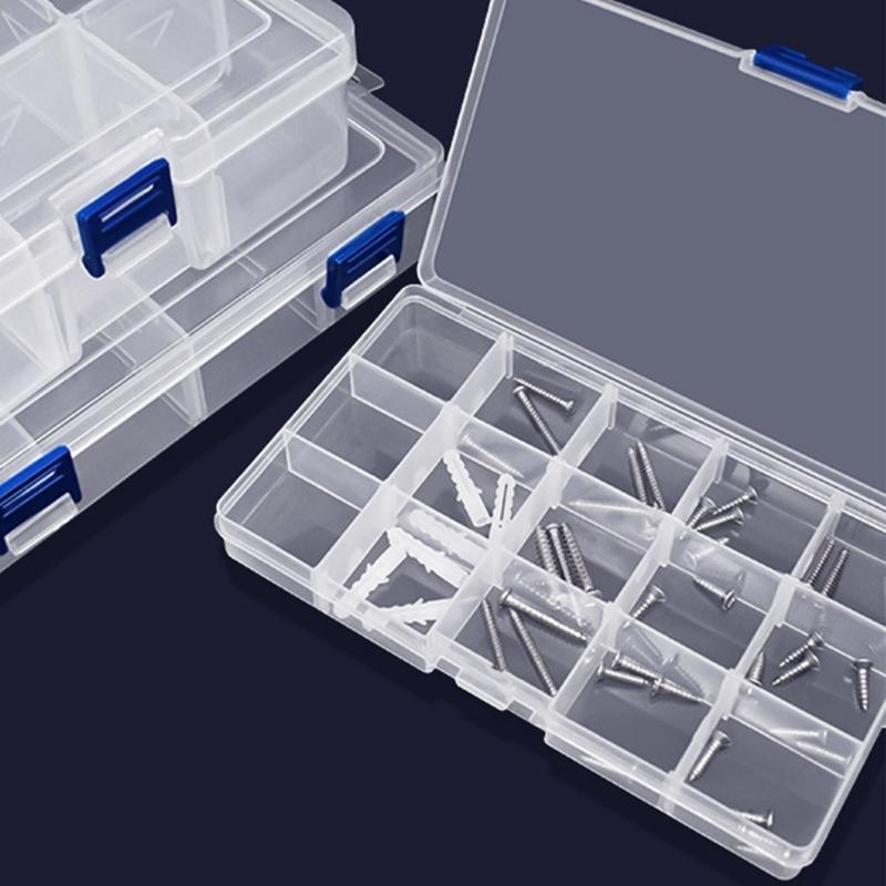 15/28/36 Grids Clear Organizer Box with Adjustable Dividers Compartment Organizer Clear Storage Container for Bead