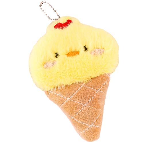

Keychain Pendant Soft Fluffy Ice Cream Shape Charm Key Chain Multi-Functional Key Holder Girl Stress Relief Gift жёлтый