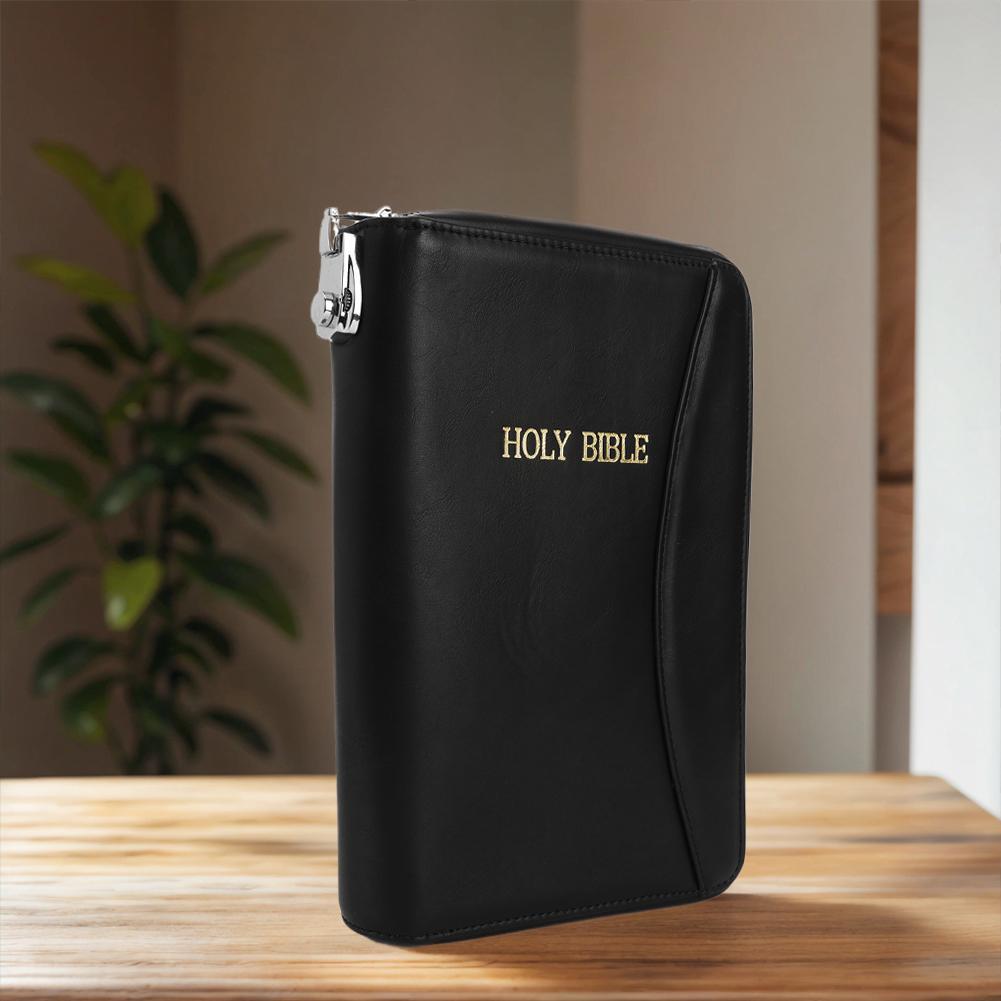 Lockable Soft Pistols Case Holy Bible Leather Gun Bags Concealment Organizer for Glocks&Small Handguns Storage