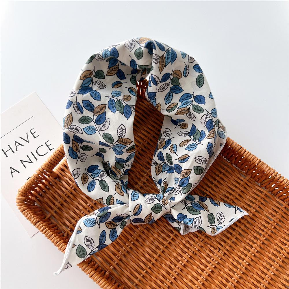 Cotton And Linen Small Square Scarf Silk Scarf Women'S Spring And Autumn New Style Artistic And Versatile Fashionable Temperament Headband Scarf