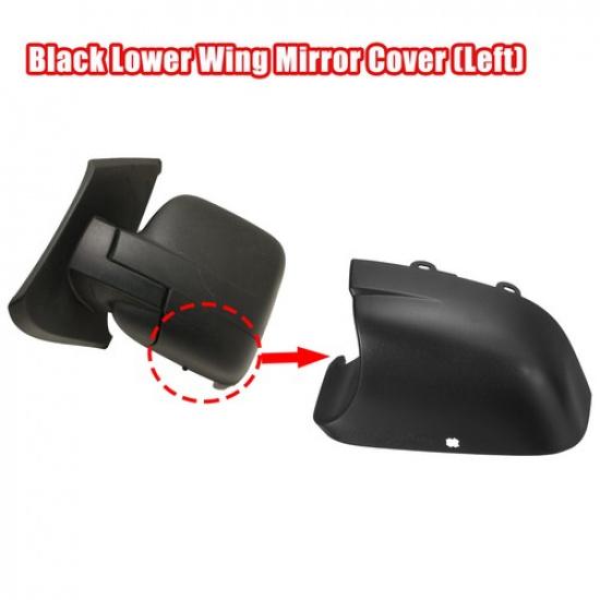 For Vauxhall Vivaro 2014- Black Lower Cover Door Wing Mirror Left Side N/S