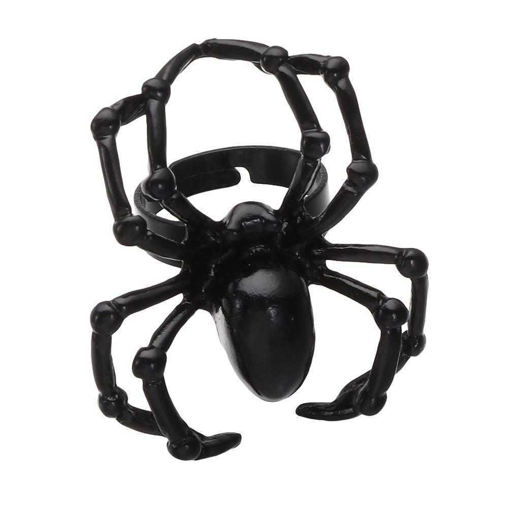 Gothic Hip Hop Promise Adjustable Stainless Steel Rock Spider Ring Simulation Animal Halloween Punk