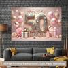 1 piece of 2D background fabric, a vibrant polyester background fabric for celebrating a 50th birthday with joy