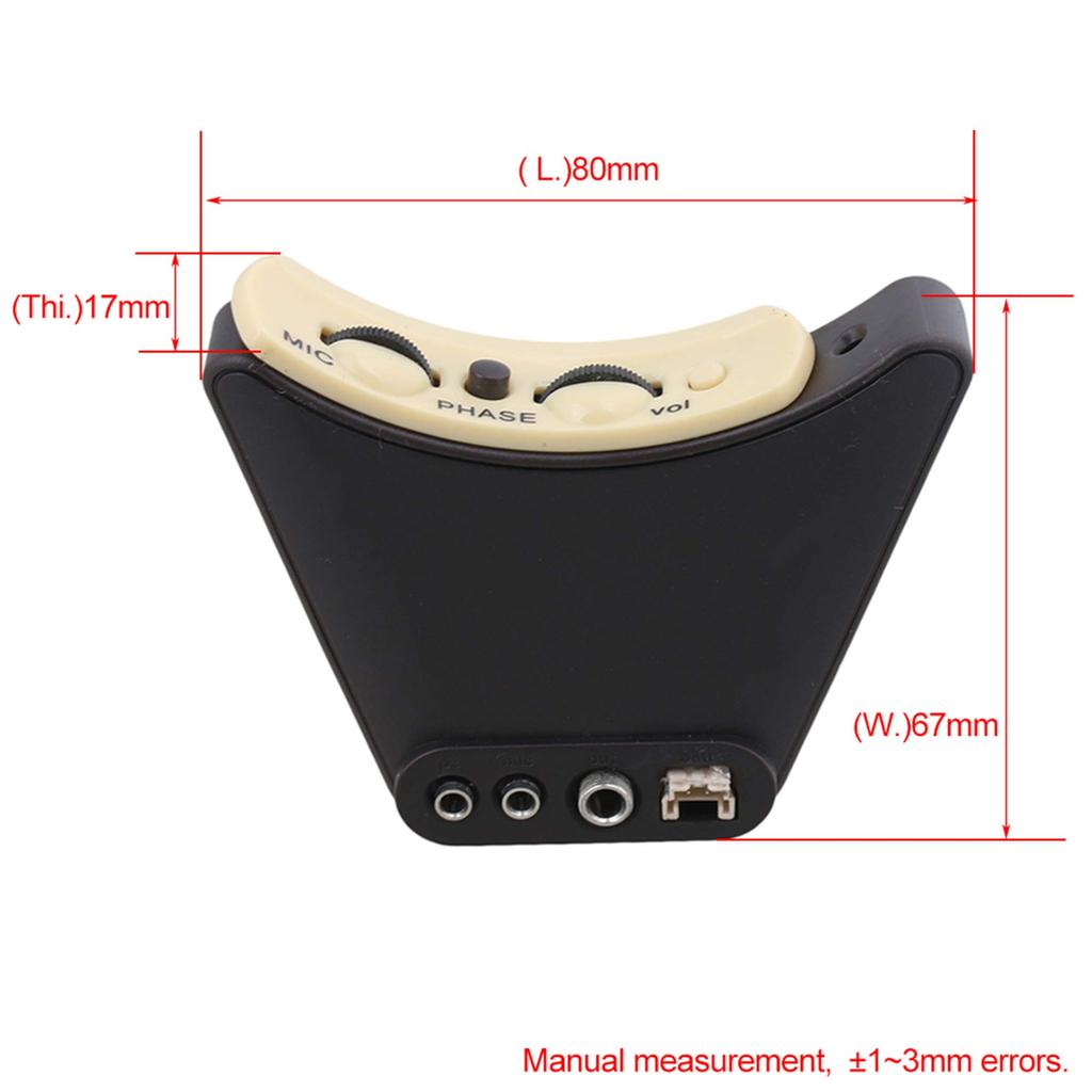 Yibuy 55mm Black Plastic and Metal Microphone Equalizer Piezoelectric Pickup for Acoustic Guitar Tuning, Classical Folk Music, with Adjustable Button