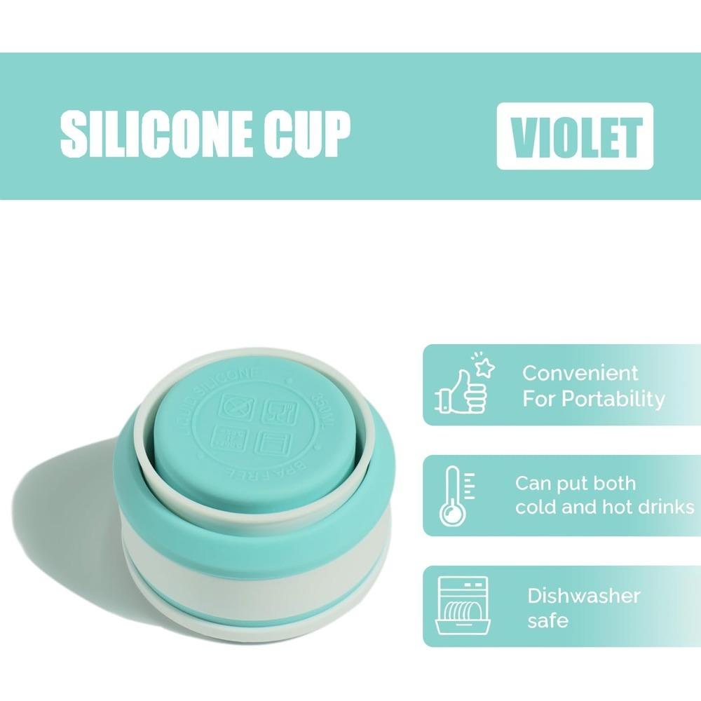 12 Oz Foldable Water Bottle, Silicone Portable Travel Water Cup, Lightweight and Reusable, Suitable for Travel and Sports, Etc.
