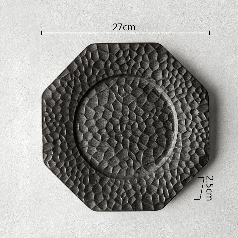 Keramikas vakariņu šķīvis restorāns Neregulāras tekstūras plakans šķīvis steika šķīvis Makaronu šķīvji Deserta šķīvji Uzkodu šķīvji Mājas galda piederumi