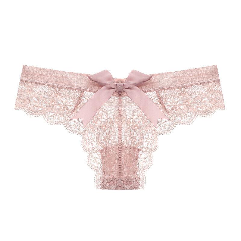 Úžasné ženy Spodní prádlo Bowknot Krajka Spodní prádlo Dámské Sexy T-záda Tanga Průhledné Kalhotky Japonský styl Transparentní kalhotky