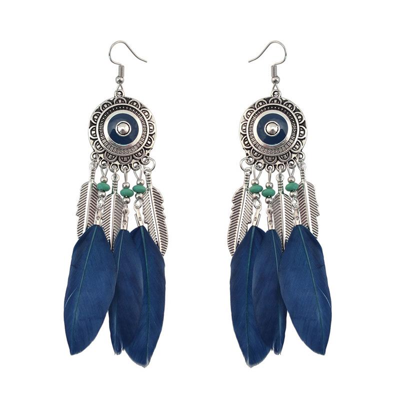 Bohemian Long Tassel Feather Earrings - Trendy Douyin-Inspired Design for Women