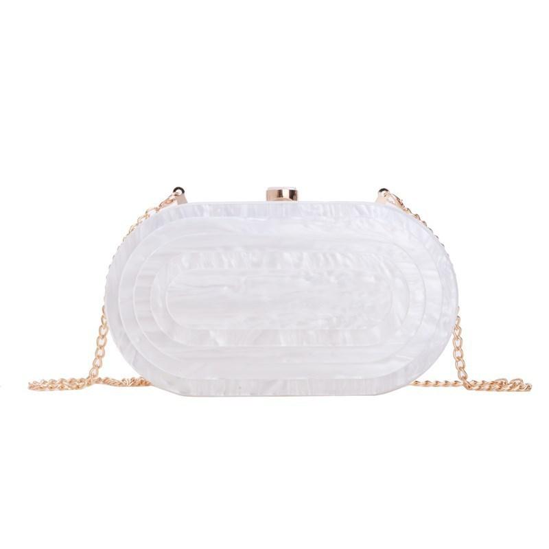 Acrylic Clutch Bag With Magnetic Closure For Summer Evening Wear