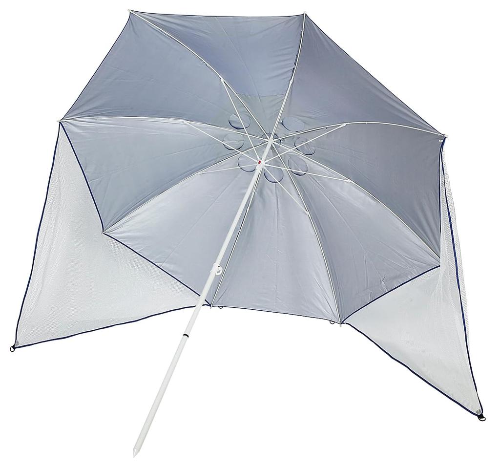 Captain Stag BBQ Beach Parasol with UV Protection, 240cm Wing, Blue, M-1601