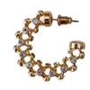 Hong Kong Style Rhinestone Woven Retro C-Shaped Hoop Earrings