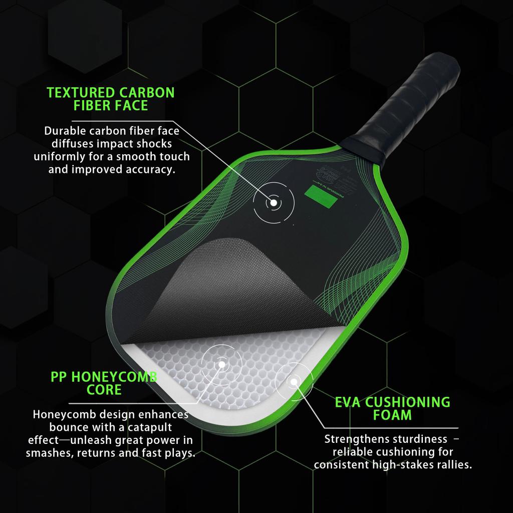 Jola Razer Pickleball Ρακέτα Ανθρακονήματος Γενιάς 4 Εσωτερικός Πυρήνας Pro Τουρνουά Ρακέτα