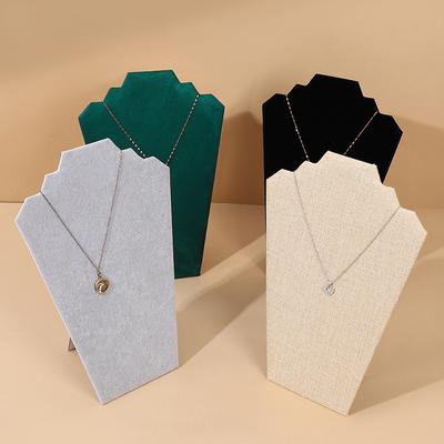 Yaratıcı ve basit 2 haneli flanel kolye teşhir panosu kolye köprücük kemiği zinciri takı askısı kolye teşhir rafı