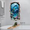 3D Wall Decal Ocean World Self-Adhesive Sticker Semi-Matte PVC Easy Peel Sticker Irregular Shape Home Decor Ocean Theme Decor