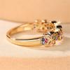 Multicolor Crystal Zircon Fashion Hollow Butterfly Rings For Women Vintage Gold Color Engagement Bands Wedding Jewelry Accessory