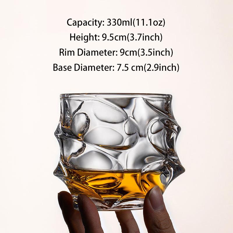 330mL Wave Cup Glass Wine Cup Thicken Juice Crystal Lead-free Whiskey Cocktail Glass Creativity Affordable Luxury Bar Gift