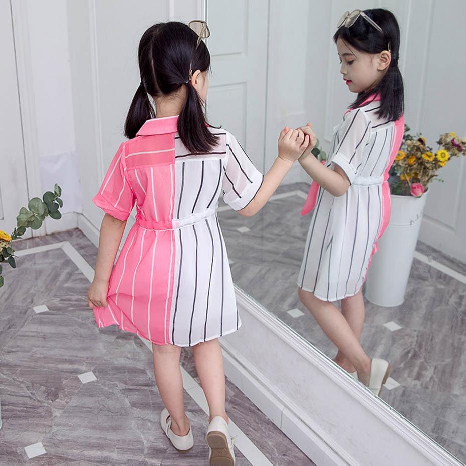 Girls Summer Dress Striped Blouse Dress 