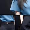 Chic Women's Summer Two-Piece Set: Stylish Short Sleeve Top & High Waist Wide Leg Pants
