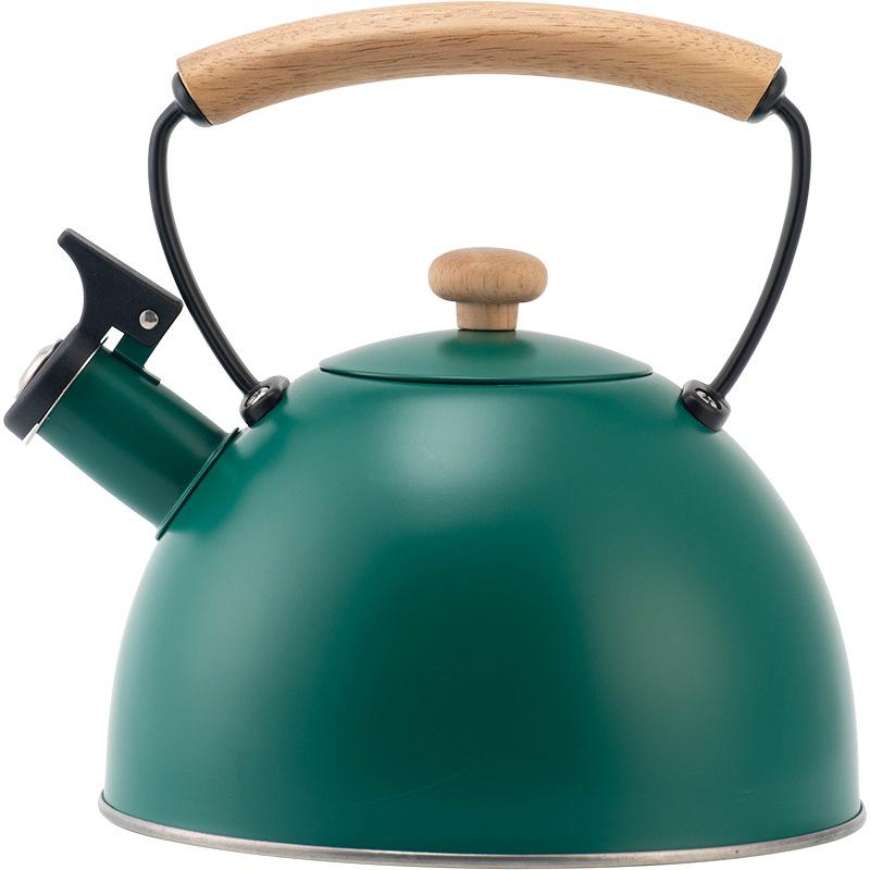 Kettle Wooden handle European style ringing kettle Flat bottom kitchen utensils Kettle 3l wooden handle зелёный