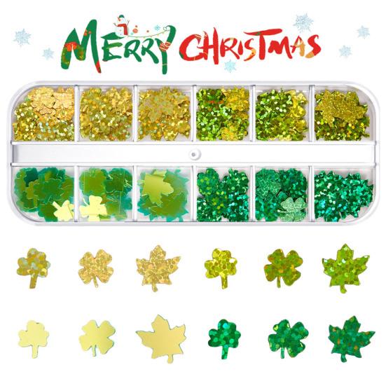 1 Box Nail Sequins Ultra-Thin Bright Color Mix Shape Wide Application Easy To Apply Decorative PET