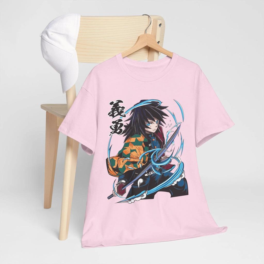 2026 Summer Demon Slayer Anime Giyu Tomioka Printed Loose Shortsleeved Pure Cotton Childrens Tshirt Unisex Casual Loose Y2k