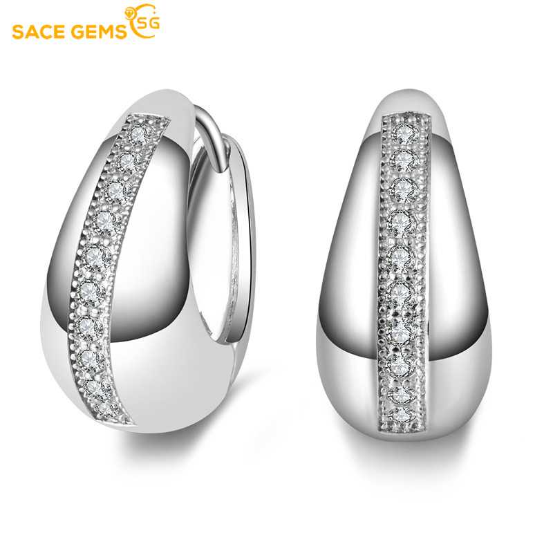 

SACE GEMS классические серьги из медного сплава с цирконом для женщин, подарки на свадьбу белый