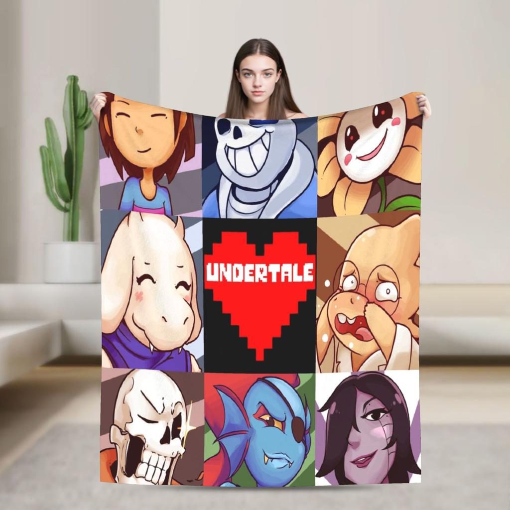 Undertale Sans Game Blankets Flannel Textile Decor   Multifunction Lightweight Throw Blanket for Bedding Couch Plush Thin Quilt