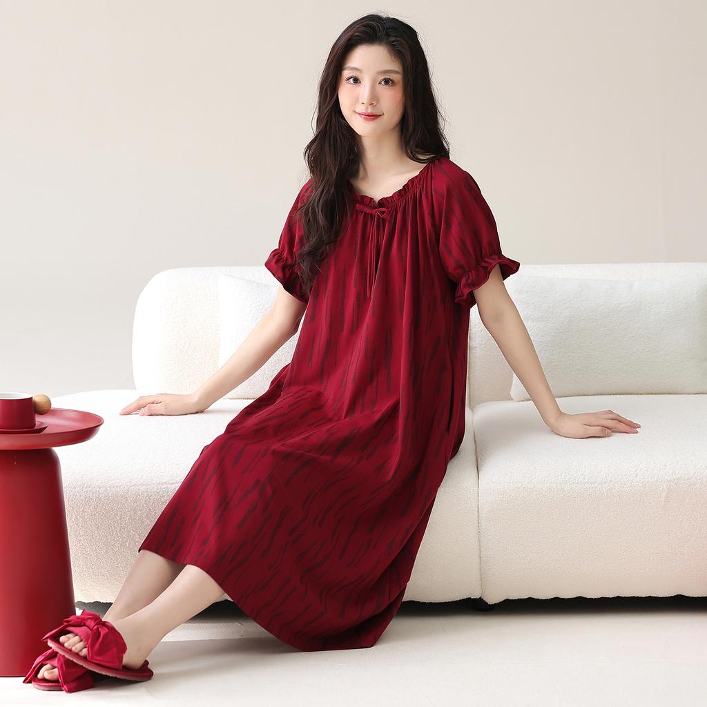 Couple Wedding Pajamas Summer Cotton Short-sleeved Pajamas Women's Wedding Men's Cardigan Red Natal Year Loungewear Set