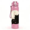 1PC Yin Yang Black White Cat 750ml Color Plastic Sports Water Bottle Leakproof Flip Straw Lid Suitable for Sports Office Home Use