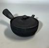 Nippon Tosai Benly Teapot, 1.5-inch Flat Bowl, Black Yuzu