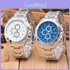 Stylish Men Steel Band Watch Business Alloy Timepiece Casual Accessory Wear