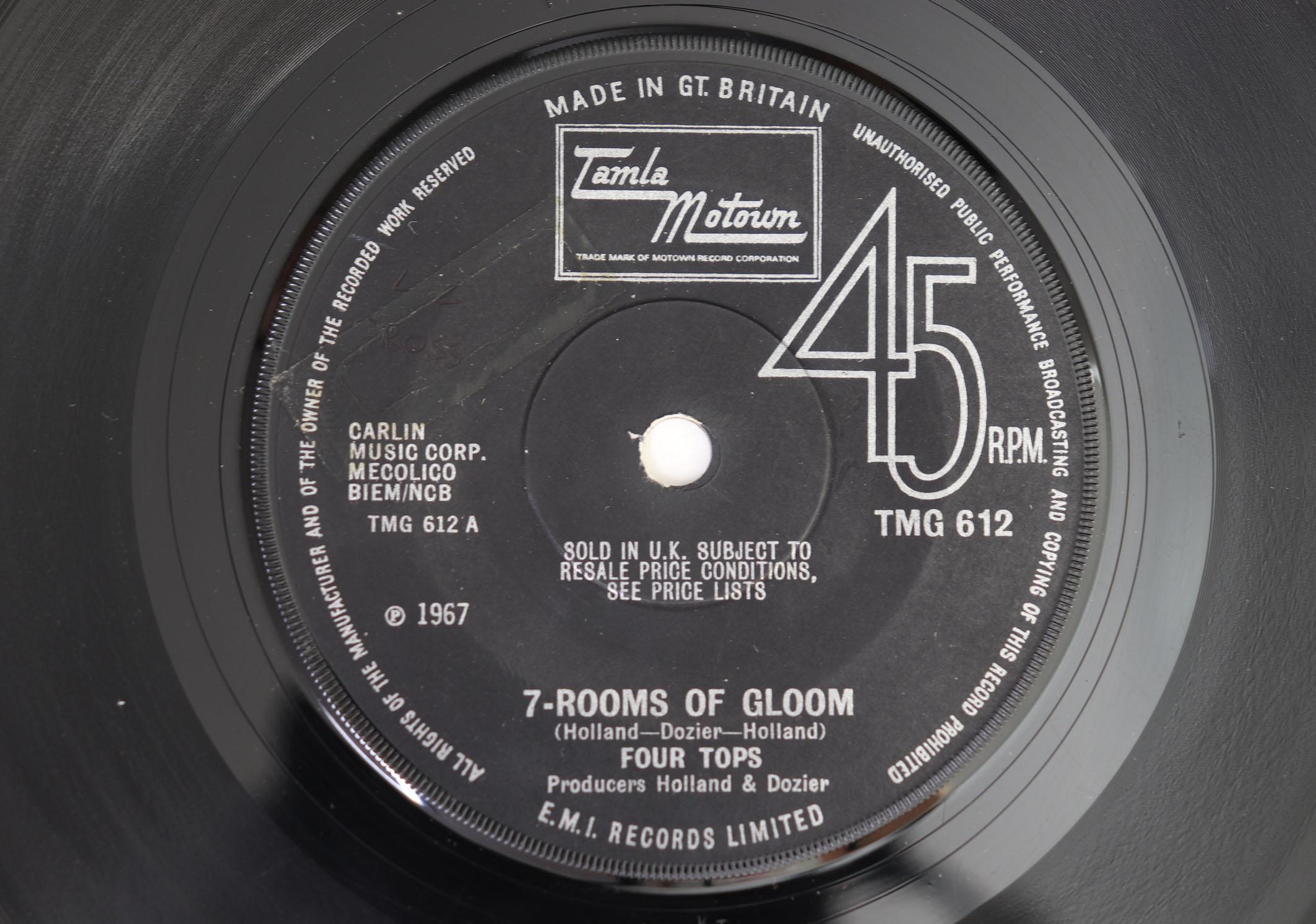 

7inch Record FOUR TOPS 7rooms Of Gloom Ill Turn To Sto TMG612 Tamla Motown 1967 UK SoulFunk Used