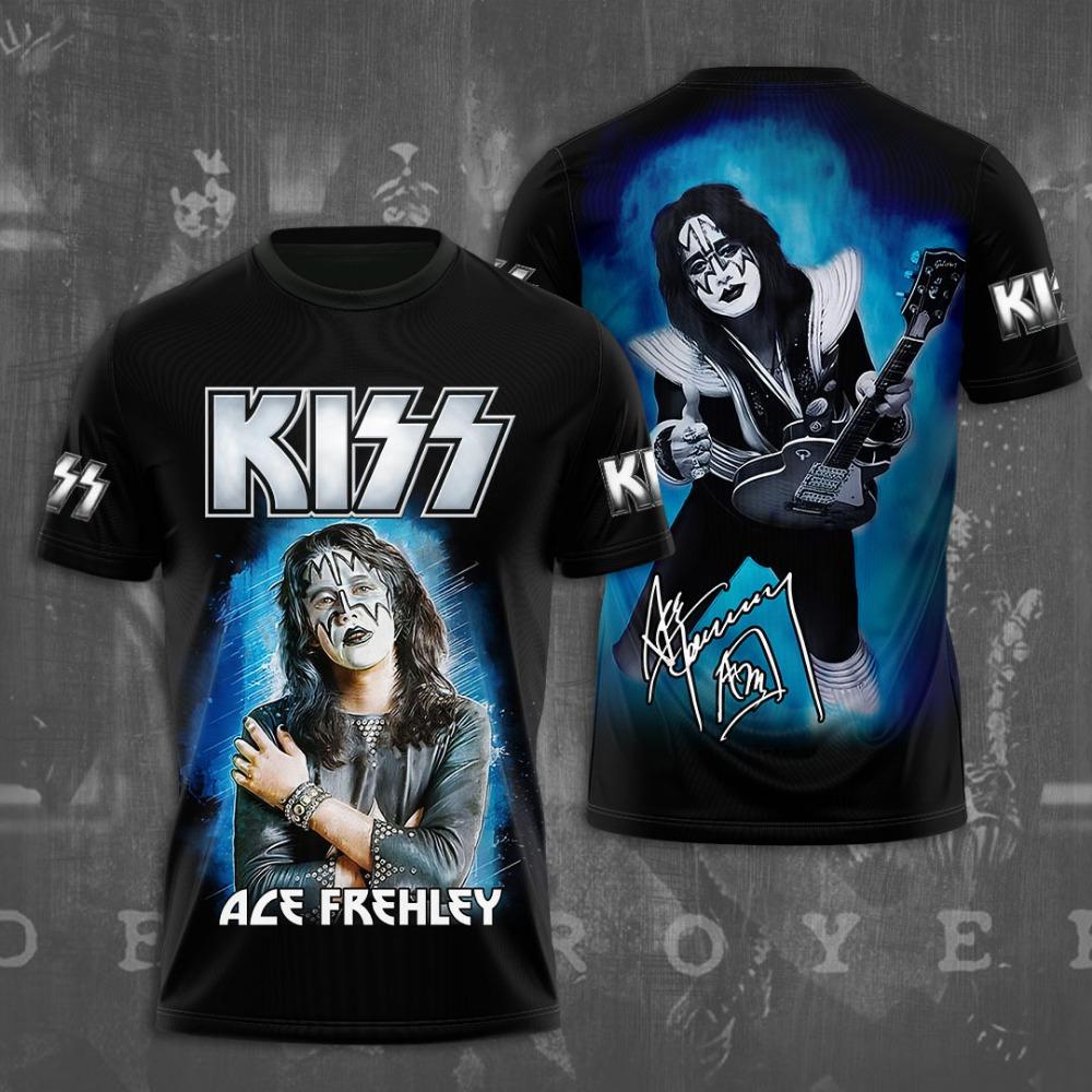 Kiss Band Cool Lässig Spaß Streetwear Hip Hop 3D Druck Herren/Damen Kurzarm T-Shirt Oversized Rundhals Tee Top Herren T-Shirt