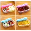 Clear Lid Double Compartment Food Storage Container Plastic Snacks Keepers For Kids Travel And Daily Use