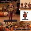 3 Piece Wooden Vintage Pumpkin and Table Centerpiece for Fall Decor
