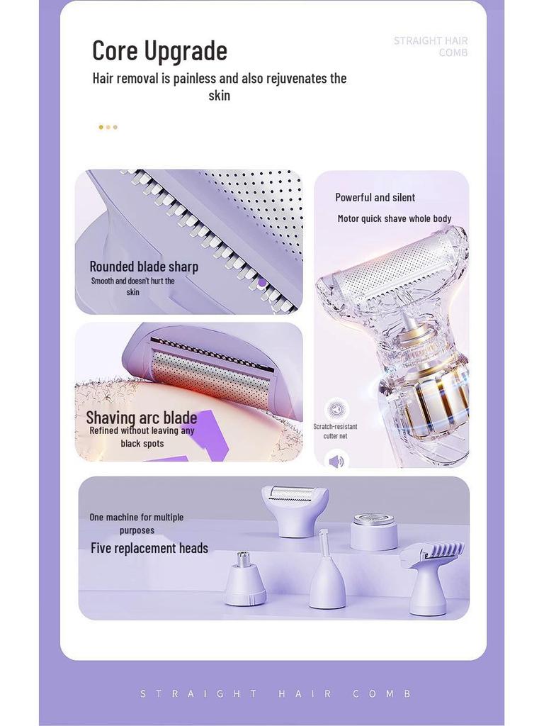 5-in-1 Multifunctional Shaver: Trimmer & Hair Removal for Private Areas, Armpits, and Full Body Care