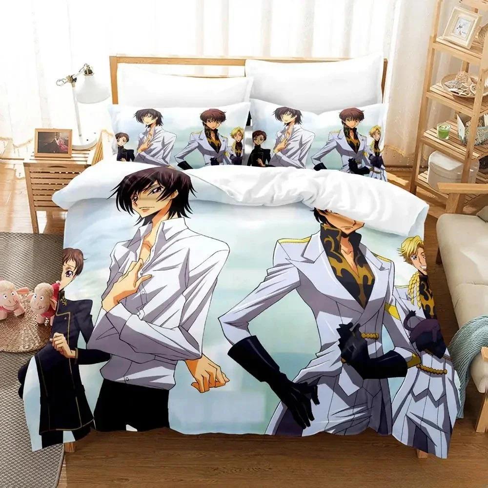 CODE GEASS 3D Printed Bedding Sets Luxury Duvet Cover Comforter Set Exquisite Bed Supplies Birthday Gift