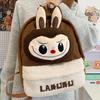 LABUBU Kreslená taška na kampus Plyšová taška Roztomilý batoh z jehněčí vlny Velkokapacitní Lehký Batoh odolný proti opotřebení