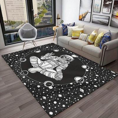 Astronaut In Space Rug for Futuristic Living Areas - Sci-Fi Carpet, Cosmic Design, Modern Home Decor Skid Resistant Carpet