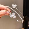 Zircon Pearl Flower Three Layer Open Bracelet With Elegant Design For Women