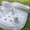 4Pcs Car Ornaments Luminescence 3D Cute Puppy Shoe Decoration Diy Shoes Charms Used For Clogs Sandals For Holiday Xmas Gifts