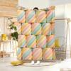 Pastel Marshmallow Dessert Throw Lightweight  Flannel Blanket Soft Skin-Friendly For Summer Cooling