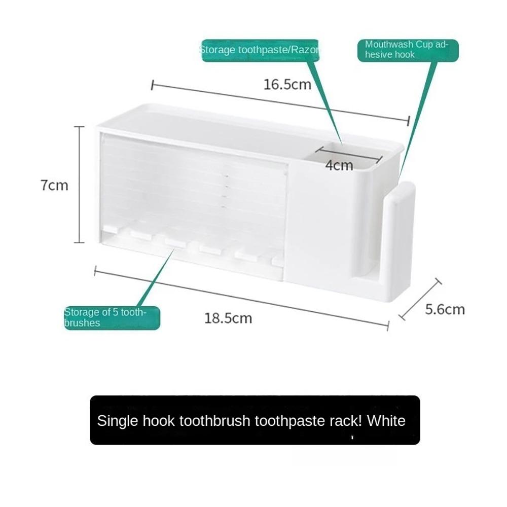 

1Pcs New Wall Mount Toothbrush Holder Plastic Punch-free Toothpaste Holder 5 Heads Suction Cup Storage Rack Bathroom Accessories