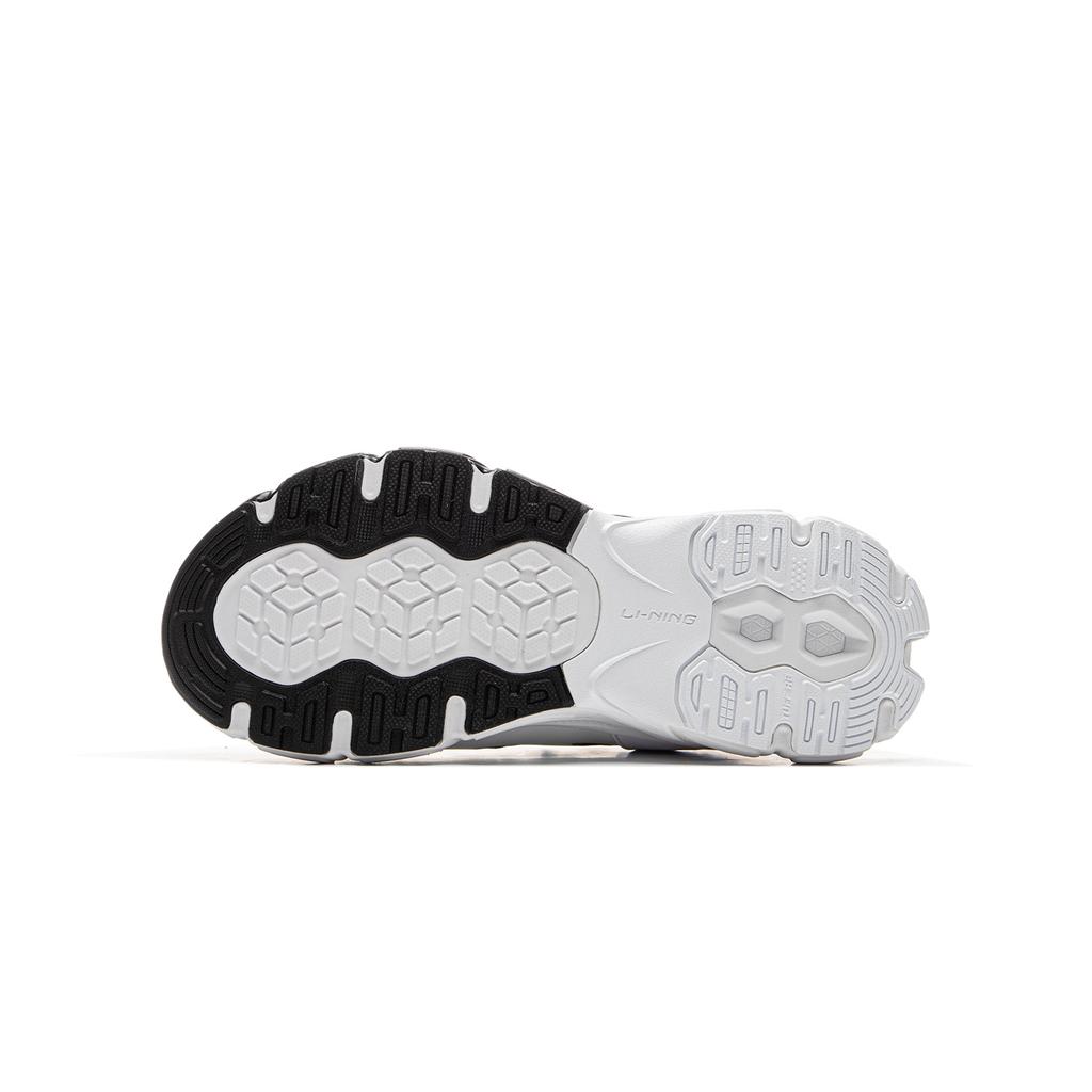 Li Ning Kids Sports Lifestyle Series Comfortable Trendy Non-Slip Wear-Resistant Mid-Top Casual Shoes Kids Casual Shoes Black White YKCU174-1
