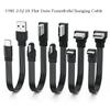 USB2.0 To Type C Data Cable Splitter Up Down Left Right Angle Wire Flat Cord USB C Data Transfer 2A Powe Supply Sync Extend Line