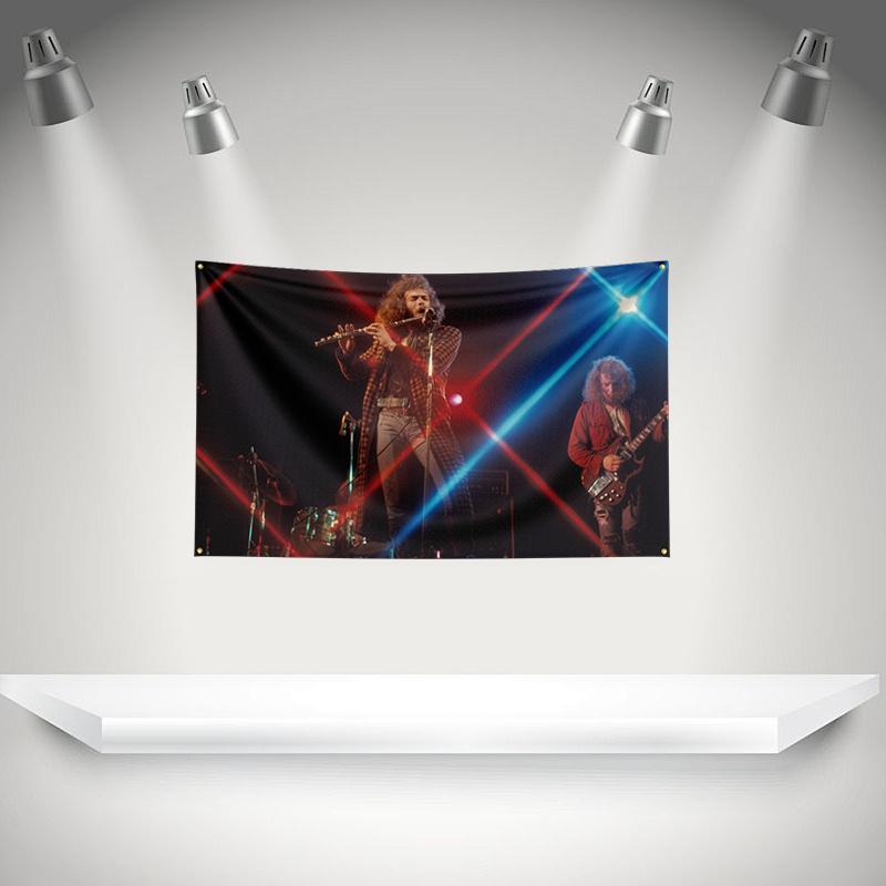 J-Jethros Tull Flag Music Band Banner HD Printing Tapestry Exhibition, Music Band Fans, Garage Decor