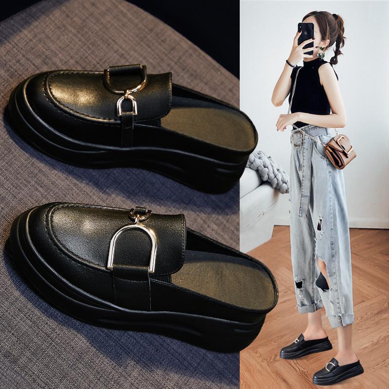 Лето 2023 г женские сандалии из натуральной кожи на платформе без застежек 37 чёрный 2982₽