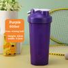 600ml Plastic Sports Water Cup with Scale Cap, Portable Outdoor Fitness Protein Powder Shaker Cup