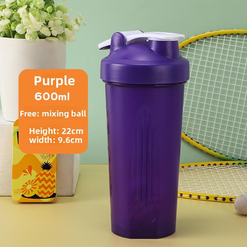 600ml Plastic Sports Water Cup with Scale Cap, Portable Outdoor Fitness Protein Powder Shaker Cup